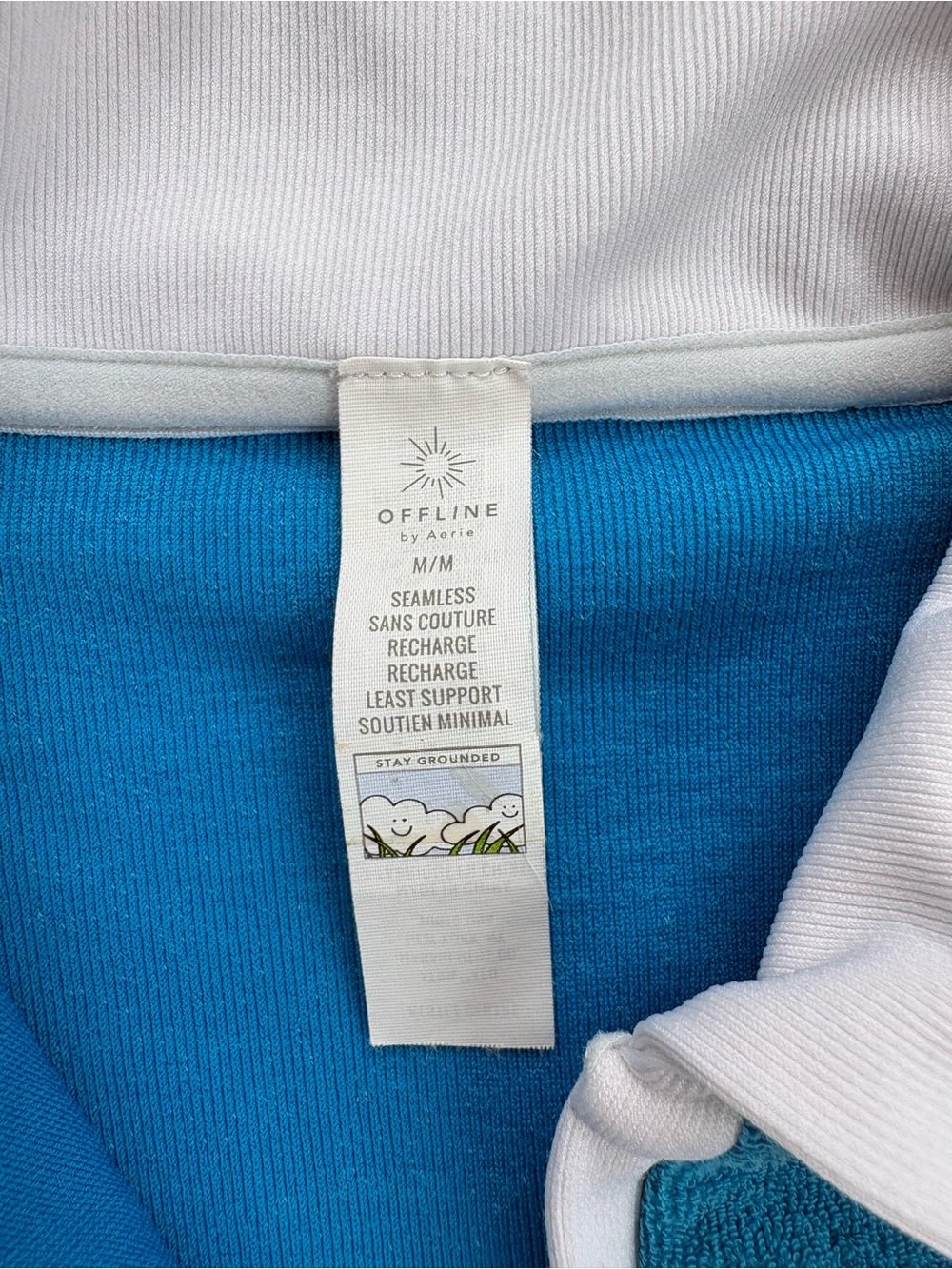 Offline by Aerie Blue Terry Cloth Sleeveless Cropped Polo Top Size M - Picture 6 of 8